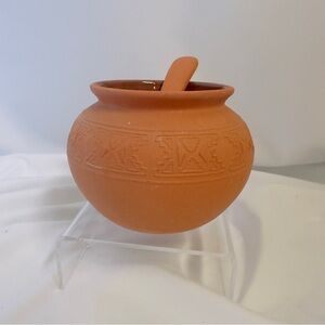 Vintage Lillian Vernon Terracotta Pot & Spoon 18" Circumference
